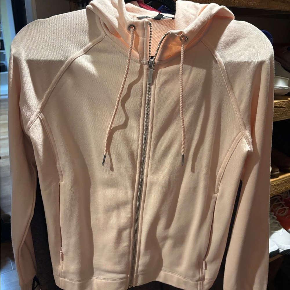 Armani Exchange pink zip up hoodie